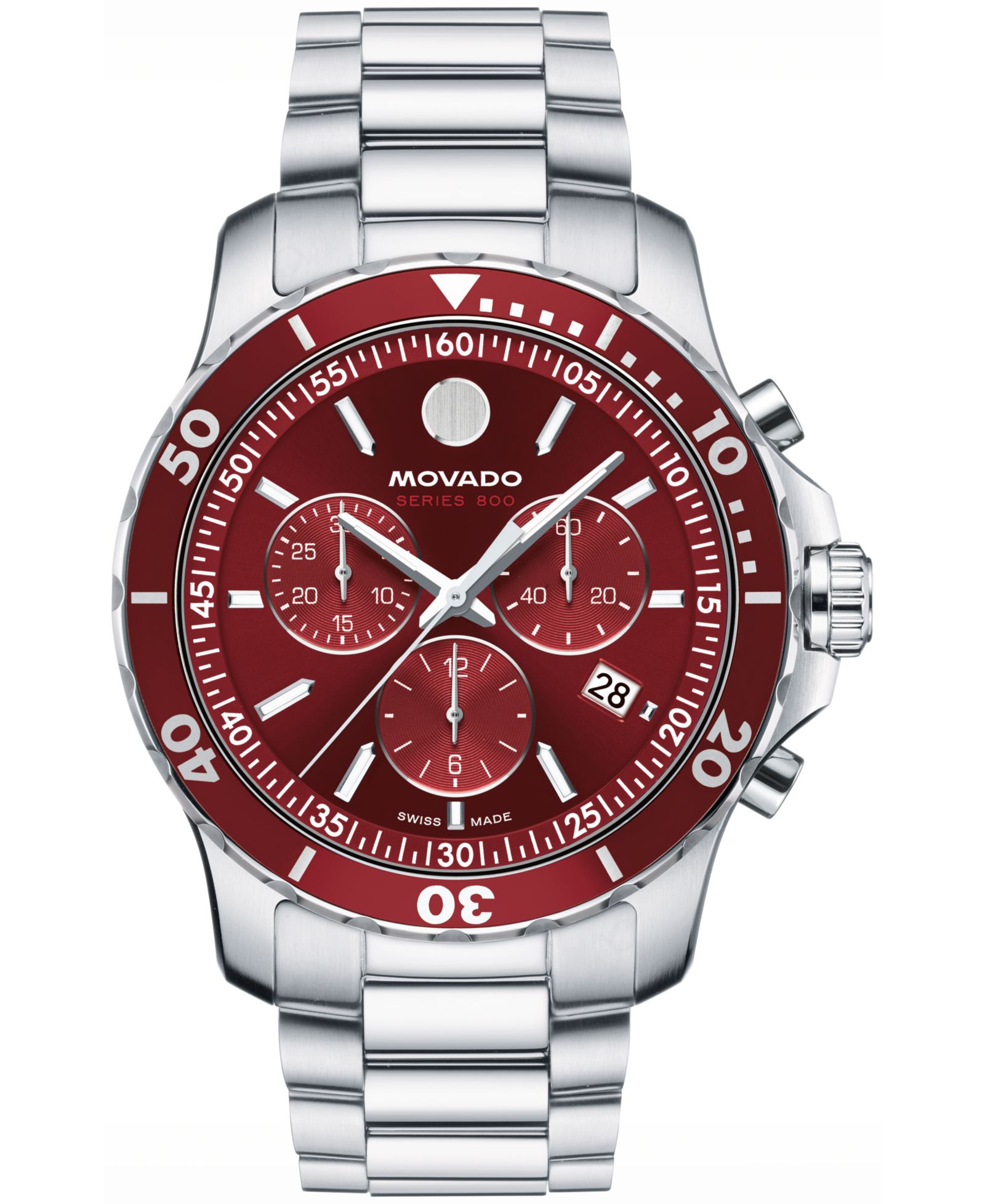 Movado Мужской Series 800 Swiss Quartz Chronograph Performance Steel Watch, 42mm