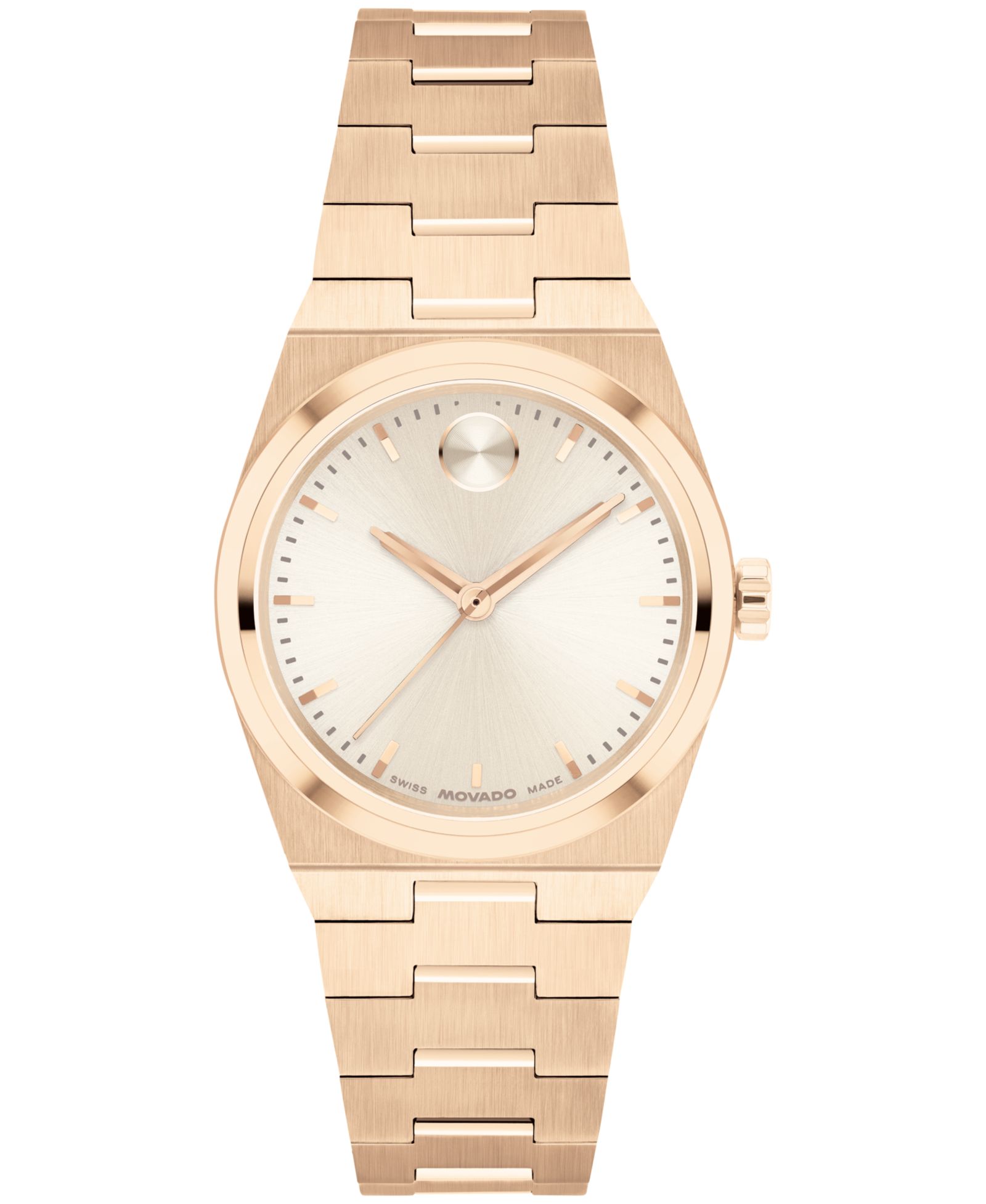 Movado Women's Bold Quest Mini Swiss Quartz Ionic Plated Light Rose Gold Steel Watch, 28mm