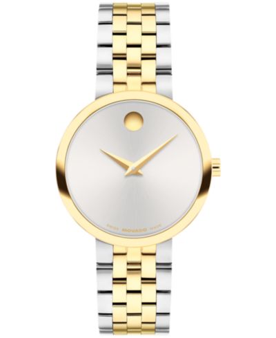 Movado Женские швейцарские кварцевые часы Museum Classic Stainless-Steel Light Yellow PVD, 29.5mm