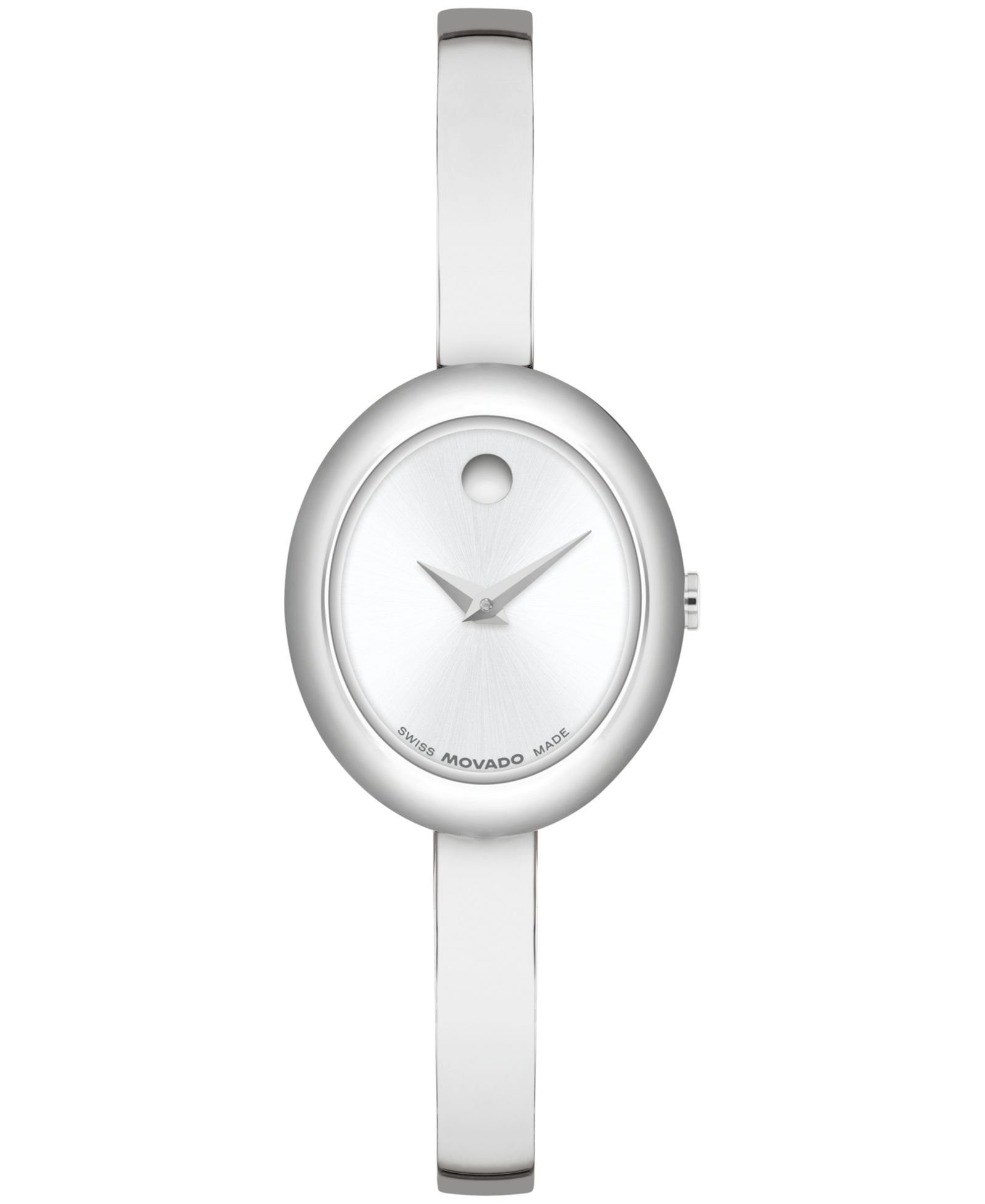 Movado Women's Museum Oval Bangle Swiss Quartz Stainless-Steel Watch, 22 x 26mm