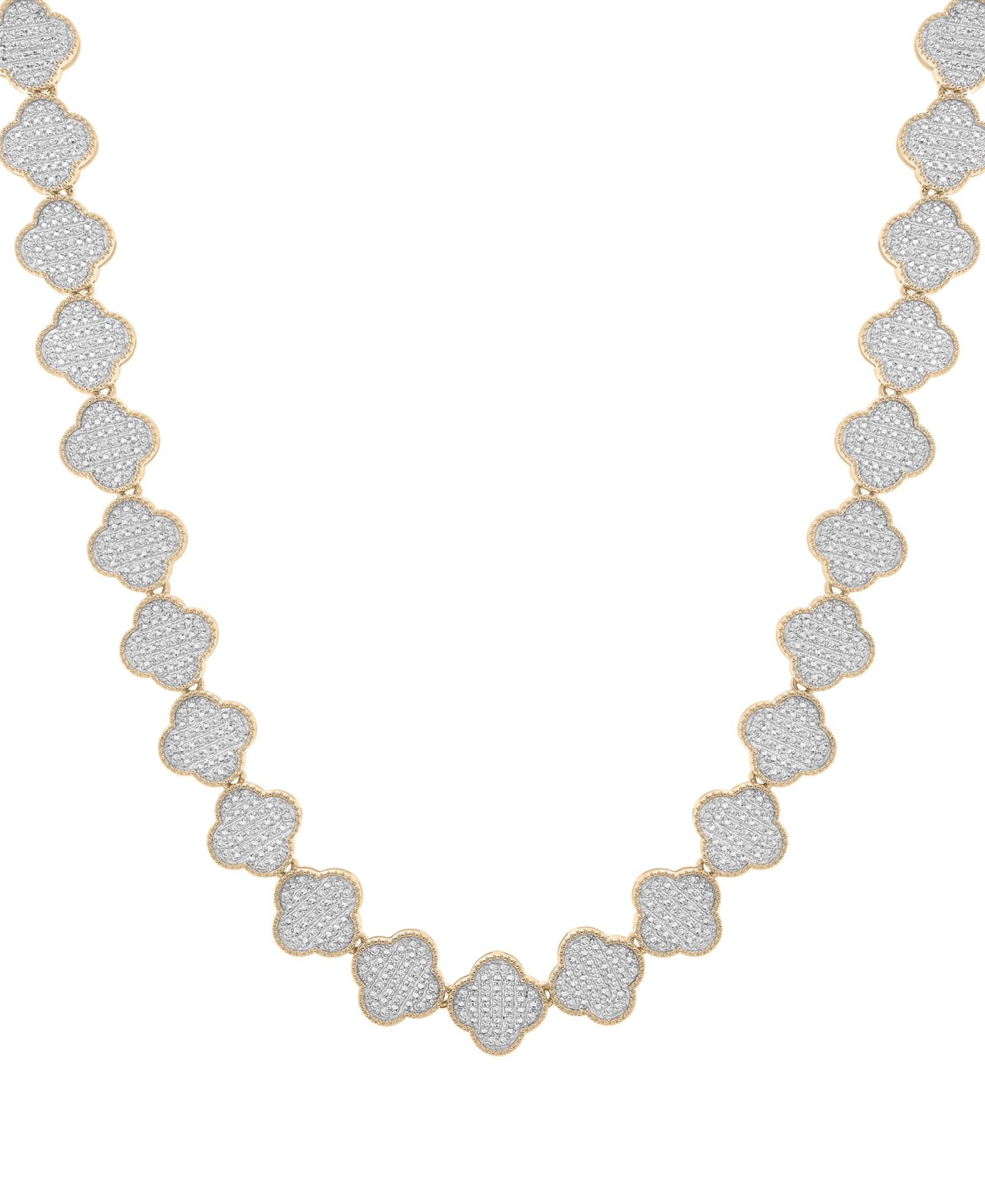 Мужское ожерелье с клевером Diamond 22" в 14k золотом и стерлинговом серебре