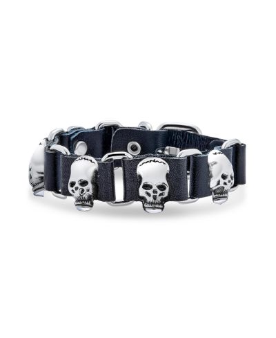 Браслет-манжета с шипами в виде черепов от Bling Jewelry