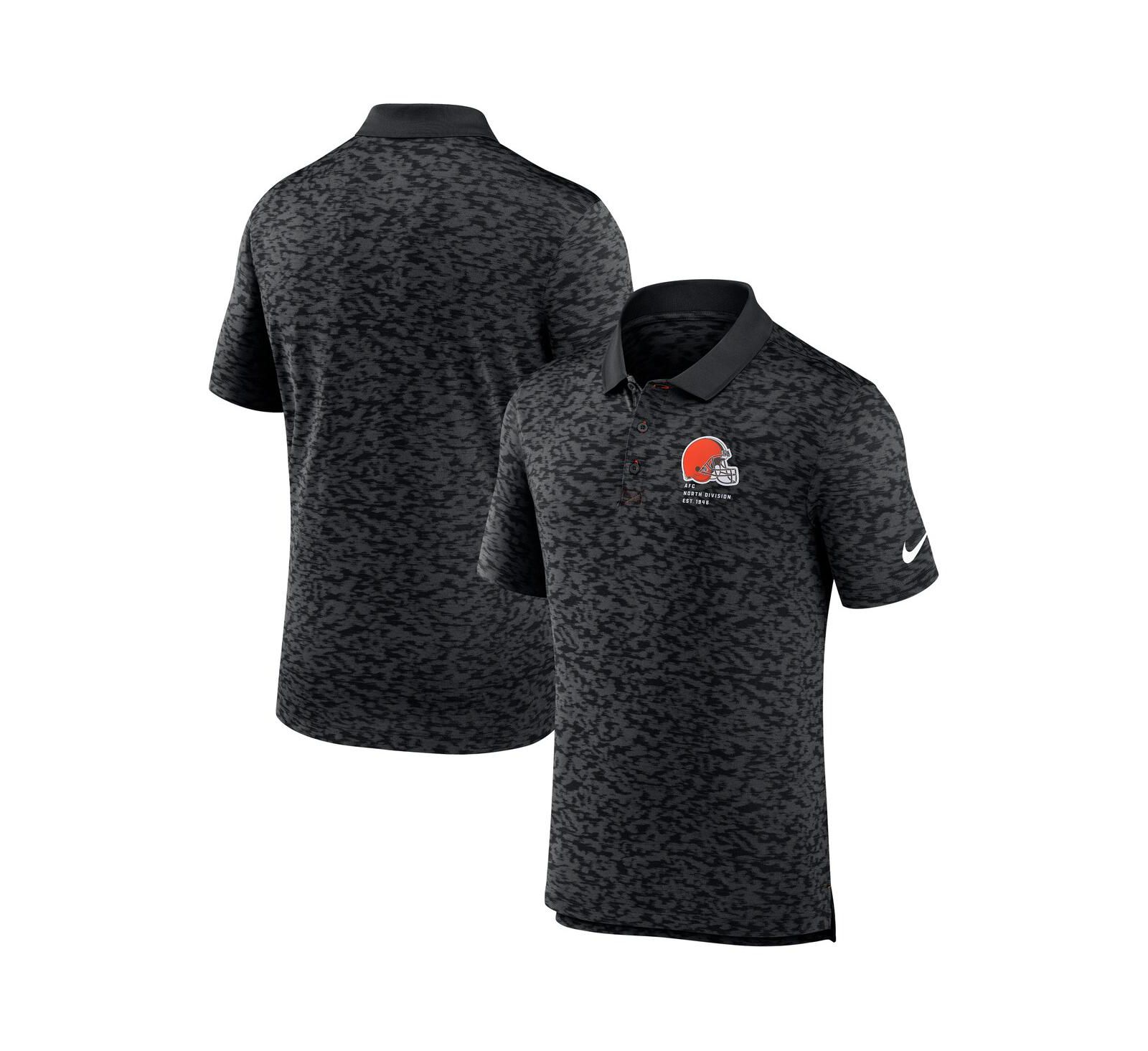 Nike Men's Black Cleveland Browns Pique Fashion Performance Polo Shirt