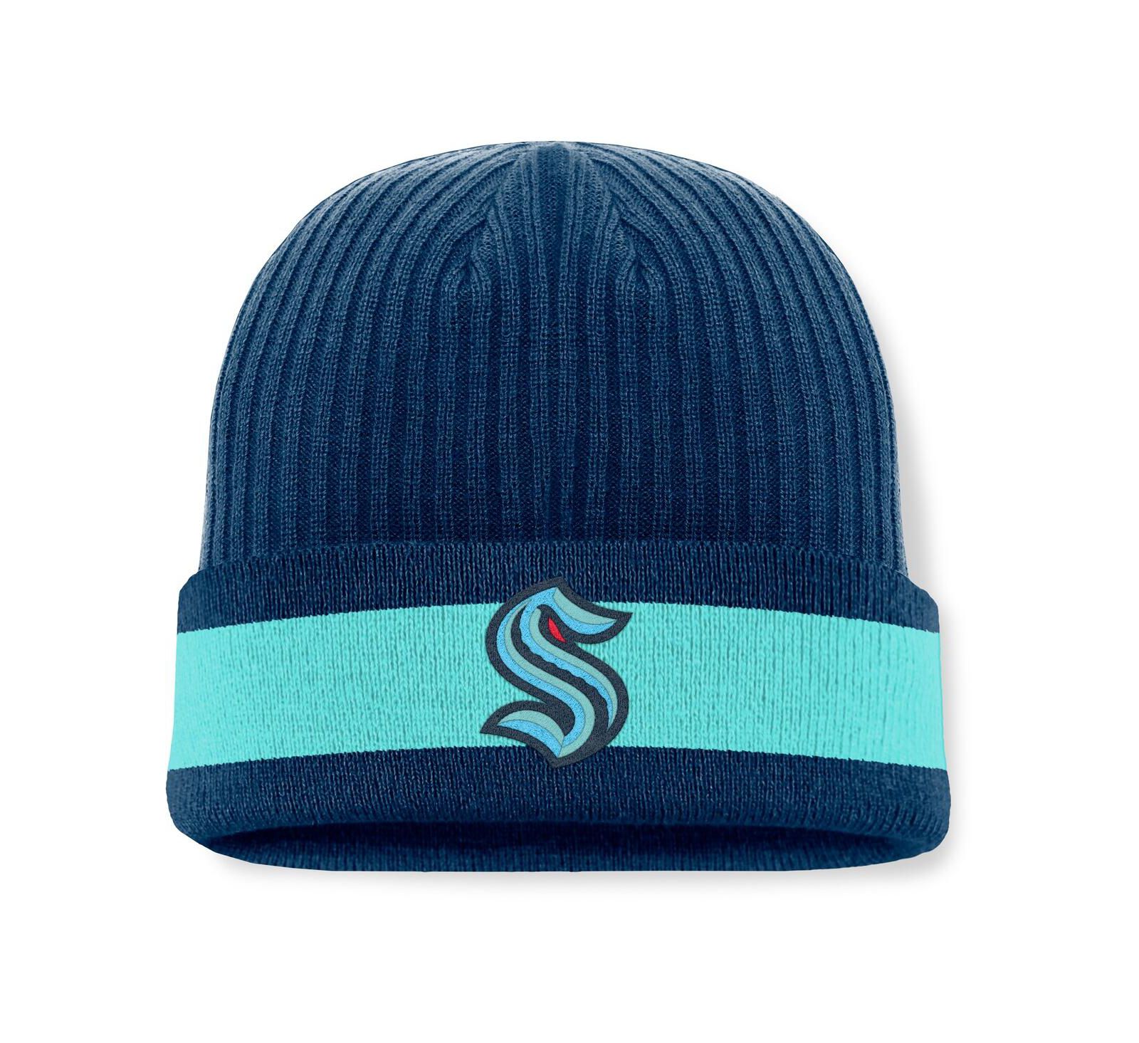 Мужская вязаная шапка Fanatics Seattle Kraken Blueliner, Deep Sea Blue
