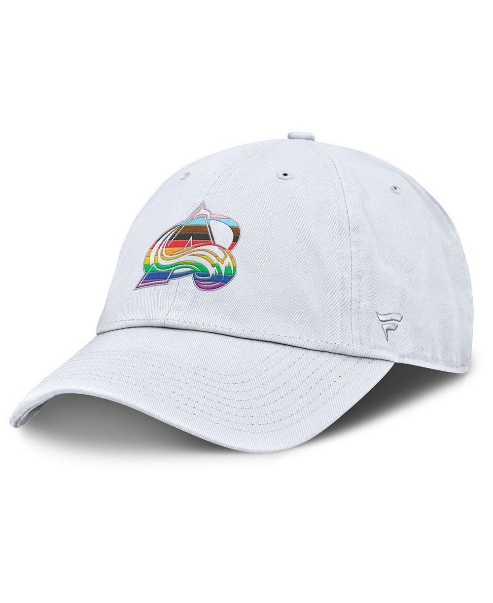 Fanatics мужская белая регулируемая кепка Colorado Avalanche PRIDE