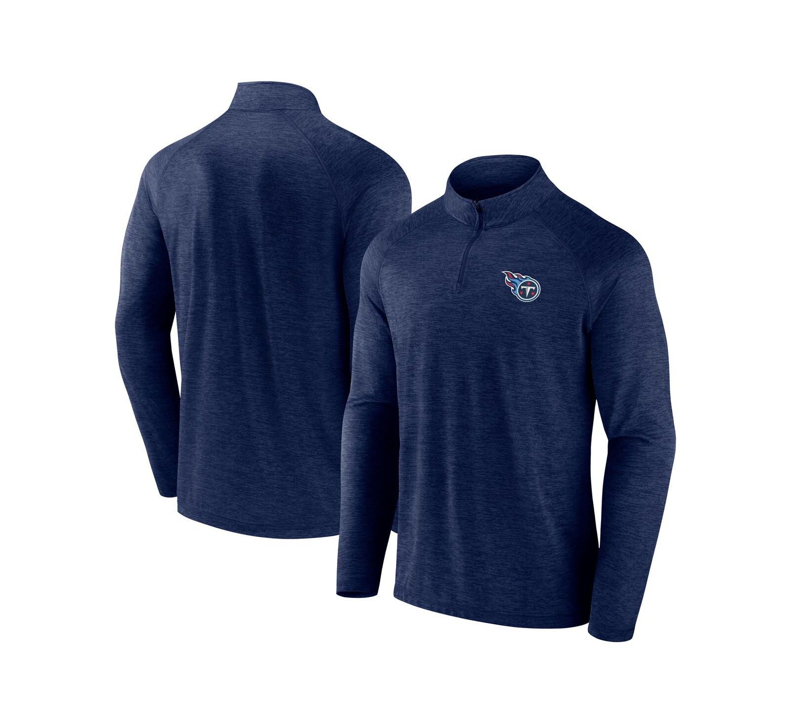 Fanatics Men's Navy Tennessee Titans Head-to-Head Raglan Quarter-Zip Jacket