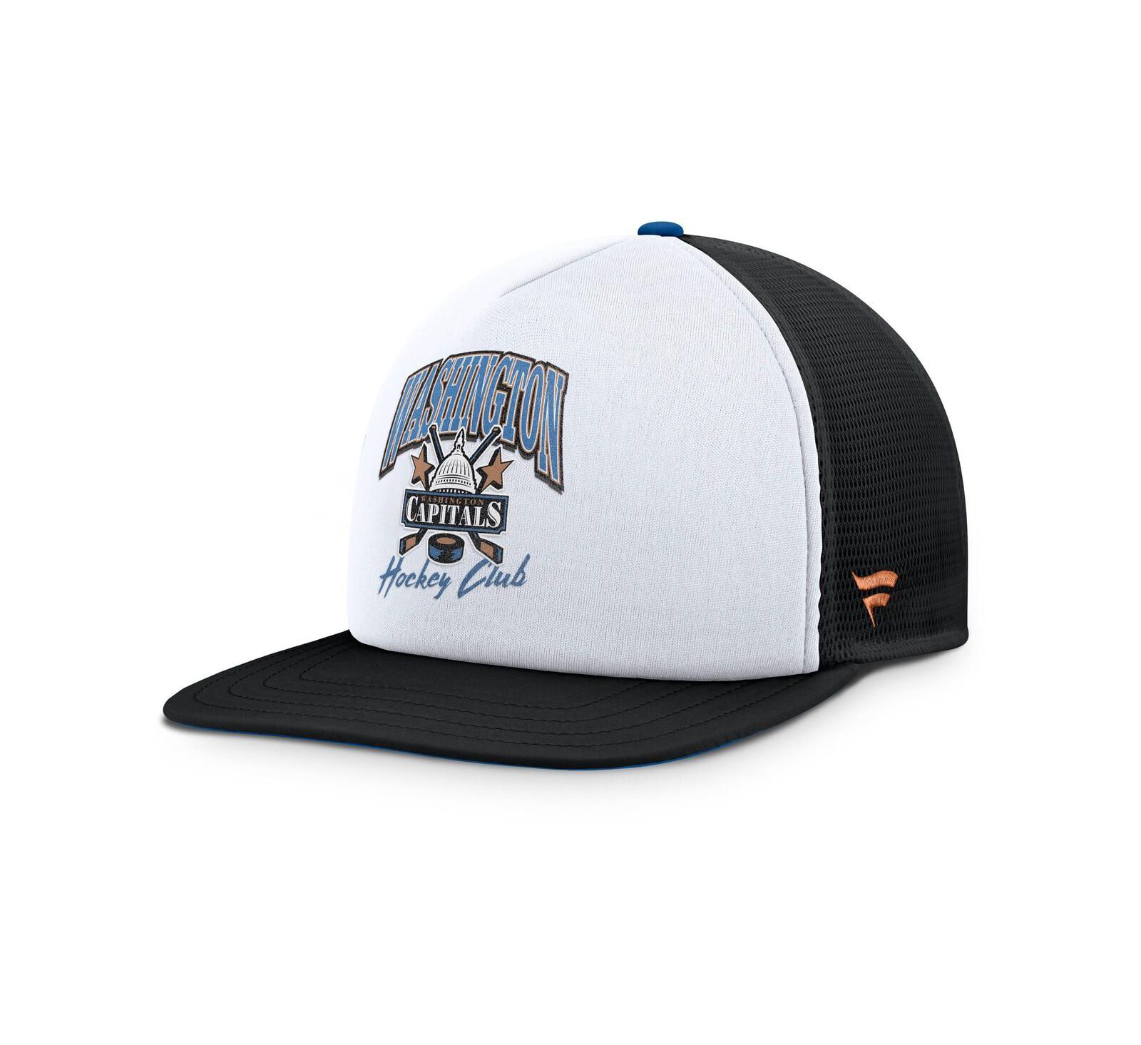 Мужская кепка Fanatics Washington Capitals Decades Collection Foam Front Snapback, бело-черная