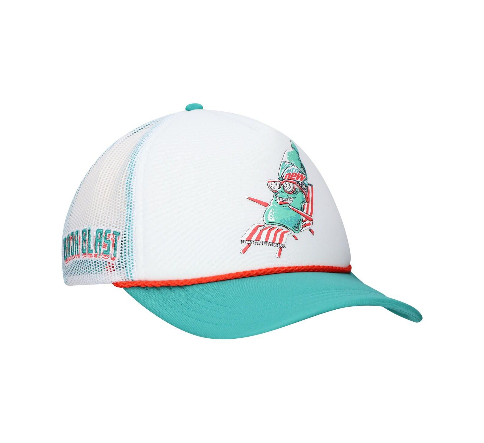 Мужская кепка Lids White Mountain Dew Baja Blast or Bust Foam Adjustable Trucker