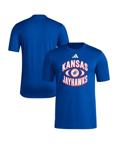 Adidas Men's Royal Kansas Jayhawks Basketball On Court Orbit Pregame T-Shirt