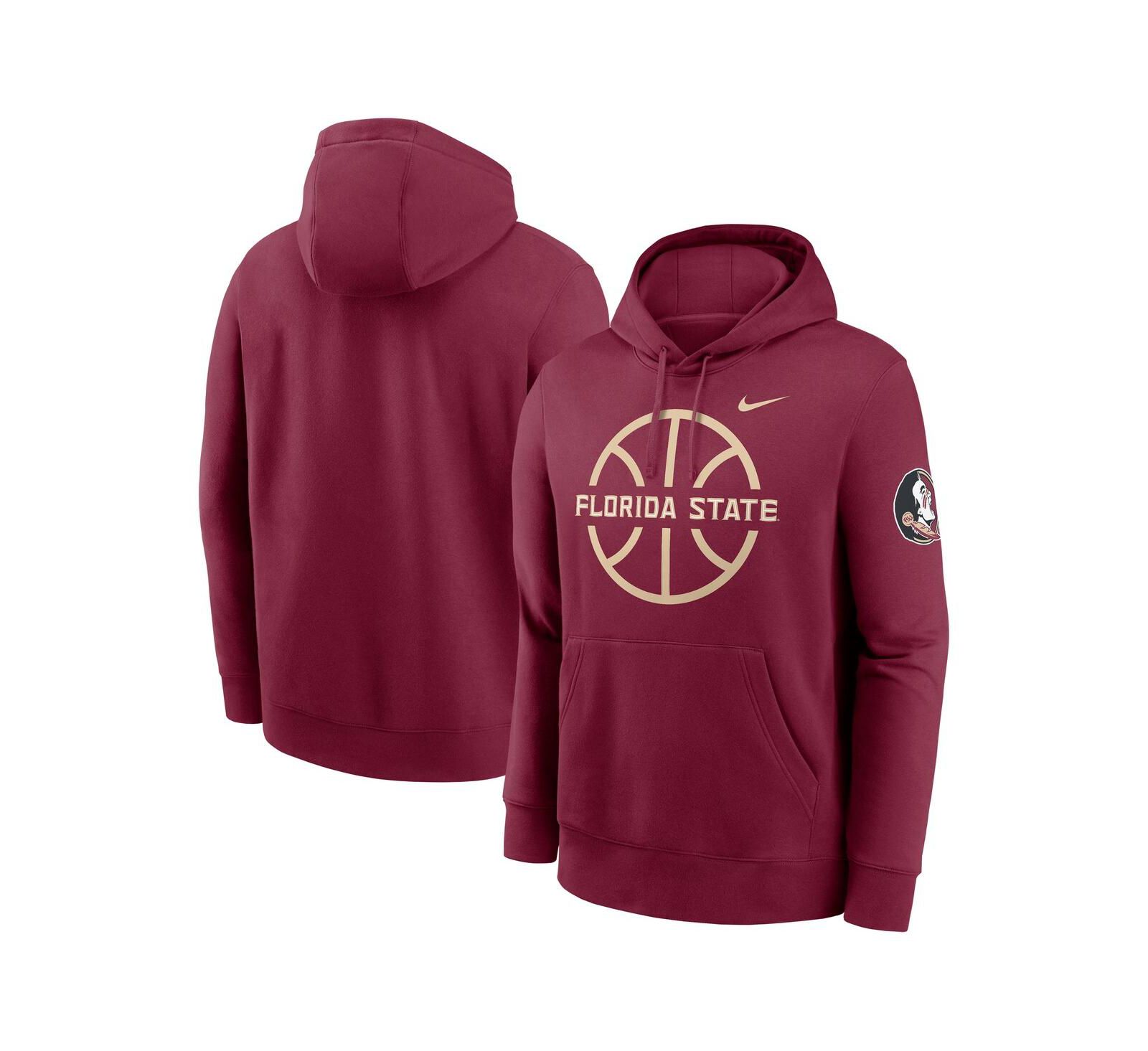 Мужское худи Nike Garnet Florida State Seminoles Basketball Icon Club Fleece Pullover