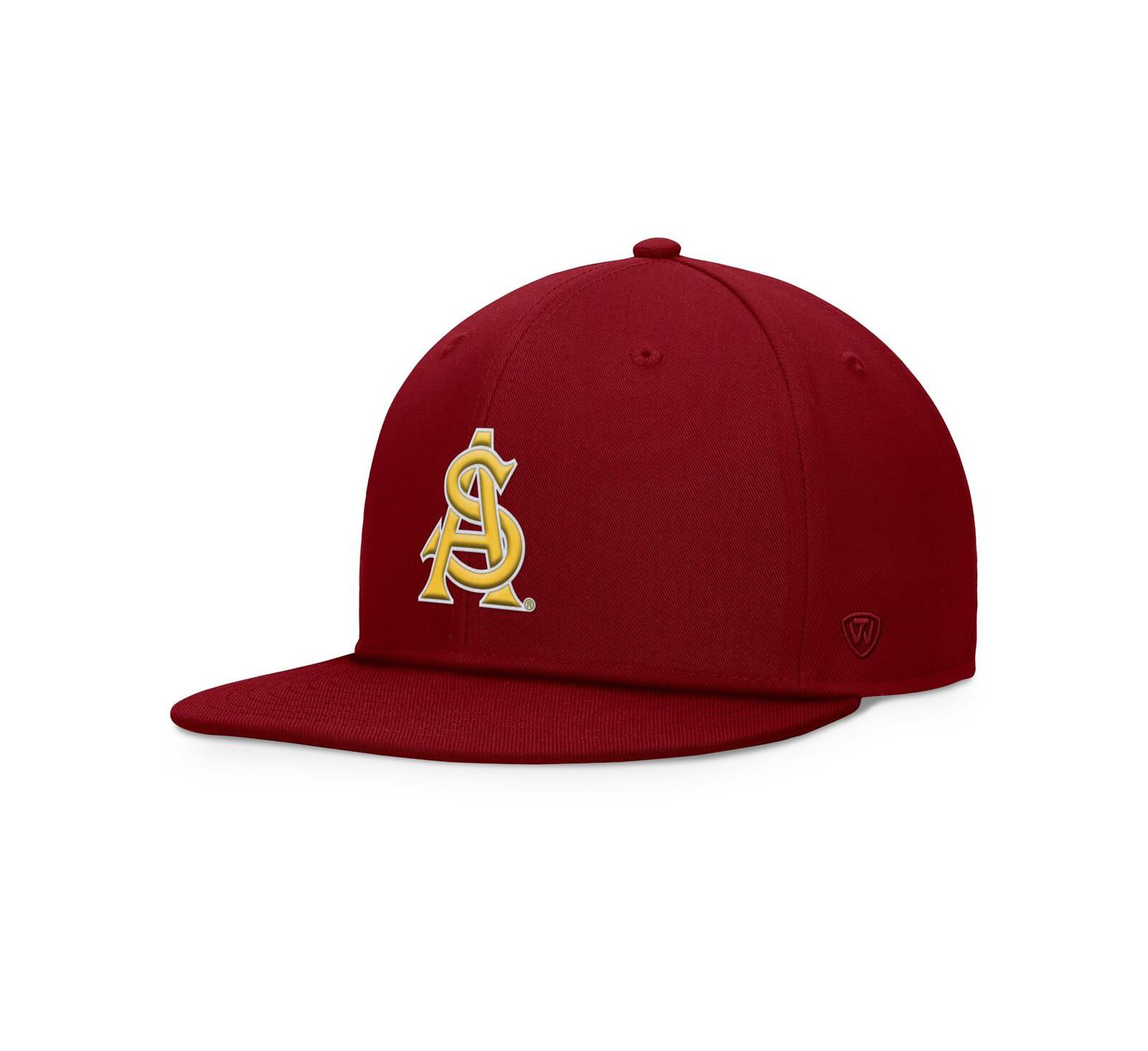 Мужская кепка Top of the World Arizona State Sun Devils Fundamental Snapback цвета Maroon