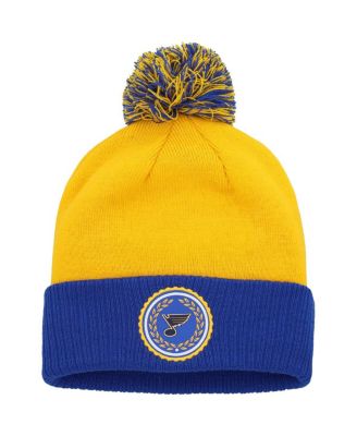 Adidas Women's Gold St. Louis Blues Laurel Cuffed with Pom Knit Hat