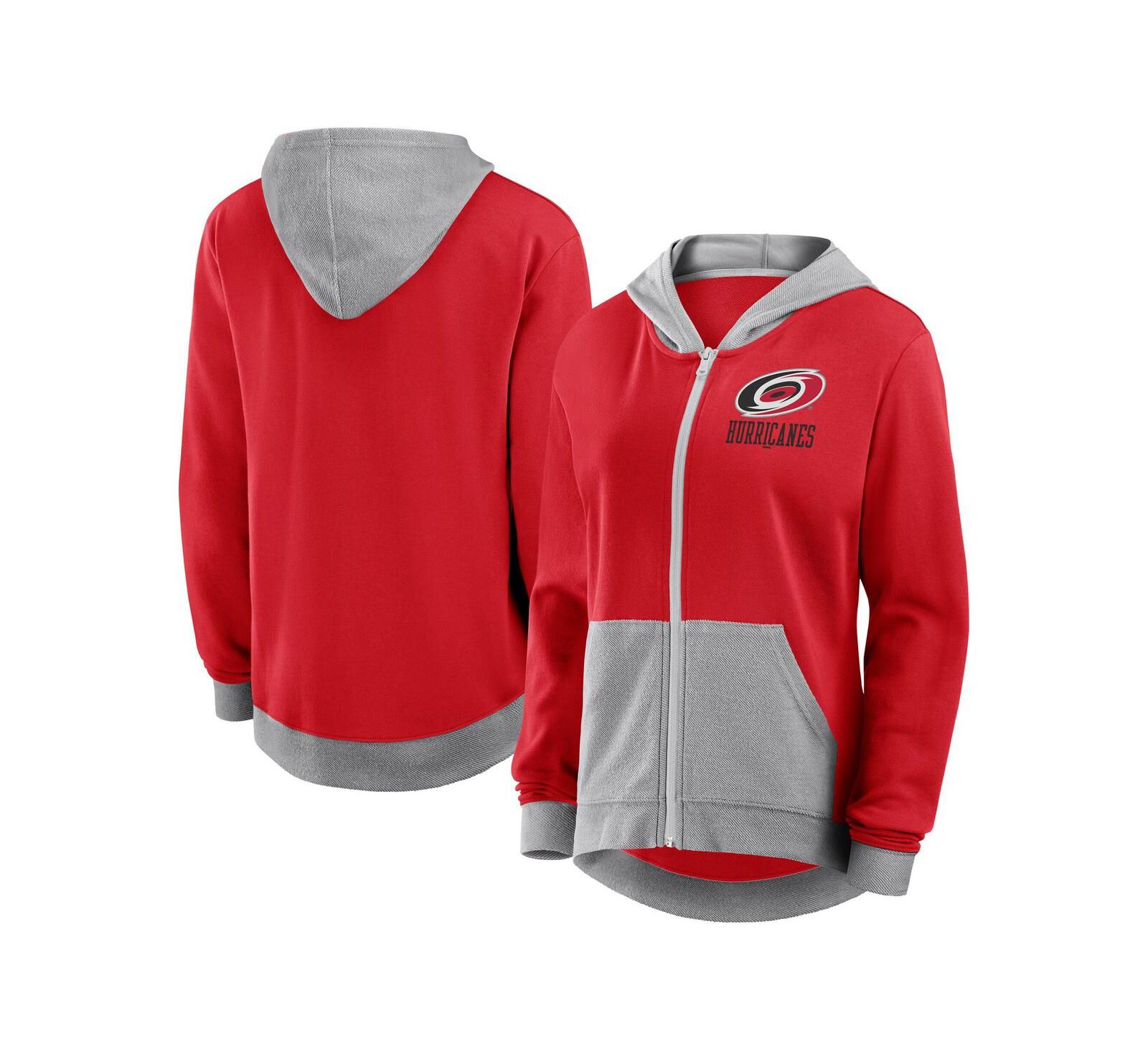 Женская толстовка на молнии Logo Athletic Red Carolina Hurricanes Hit It French Terry