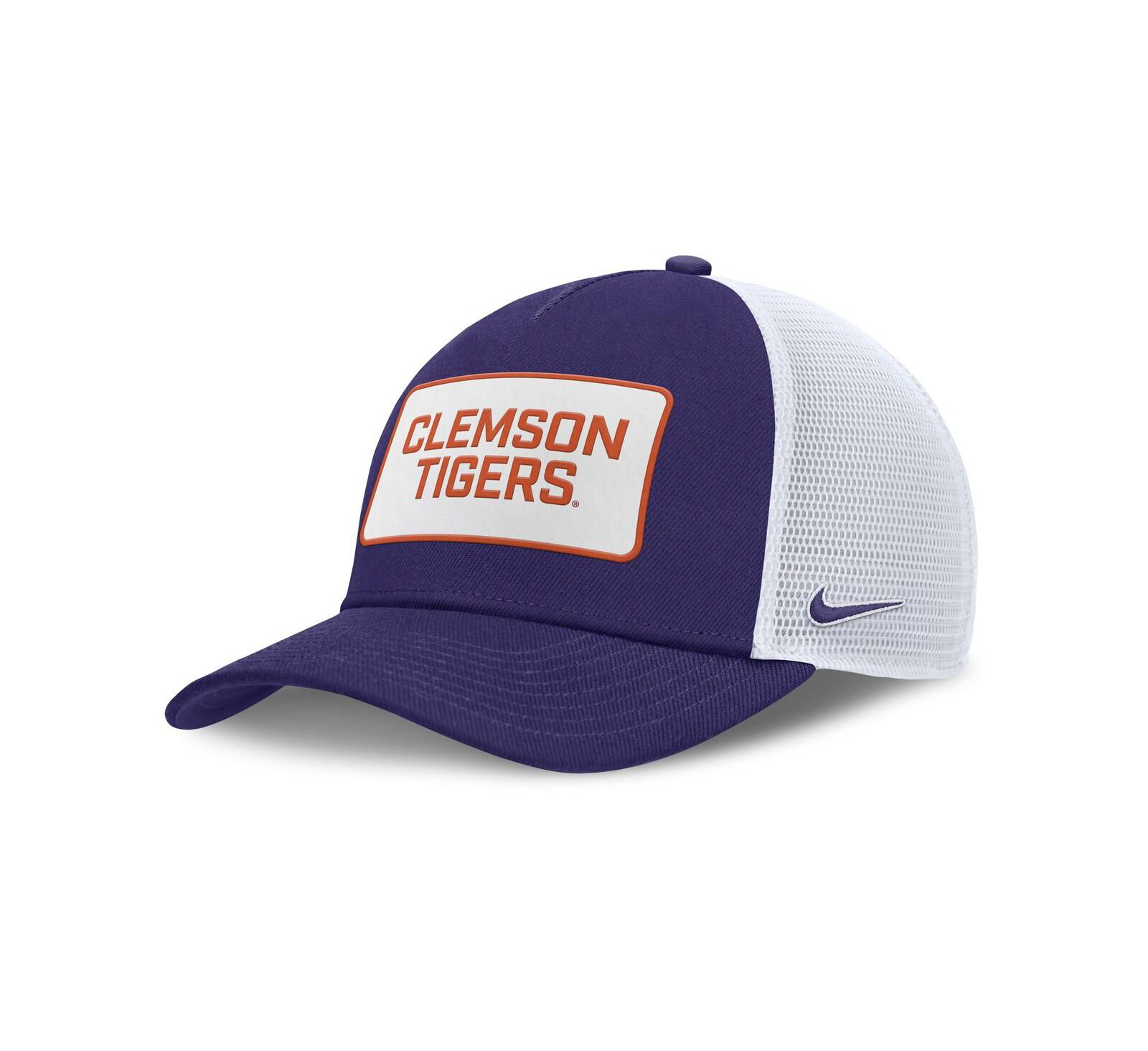 Nike Мужская кепка Clemson Tigers 2025 On-Field Rise Patch Trucker фиолетовая/белая