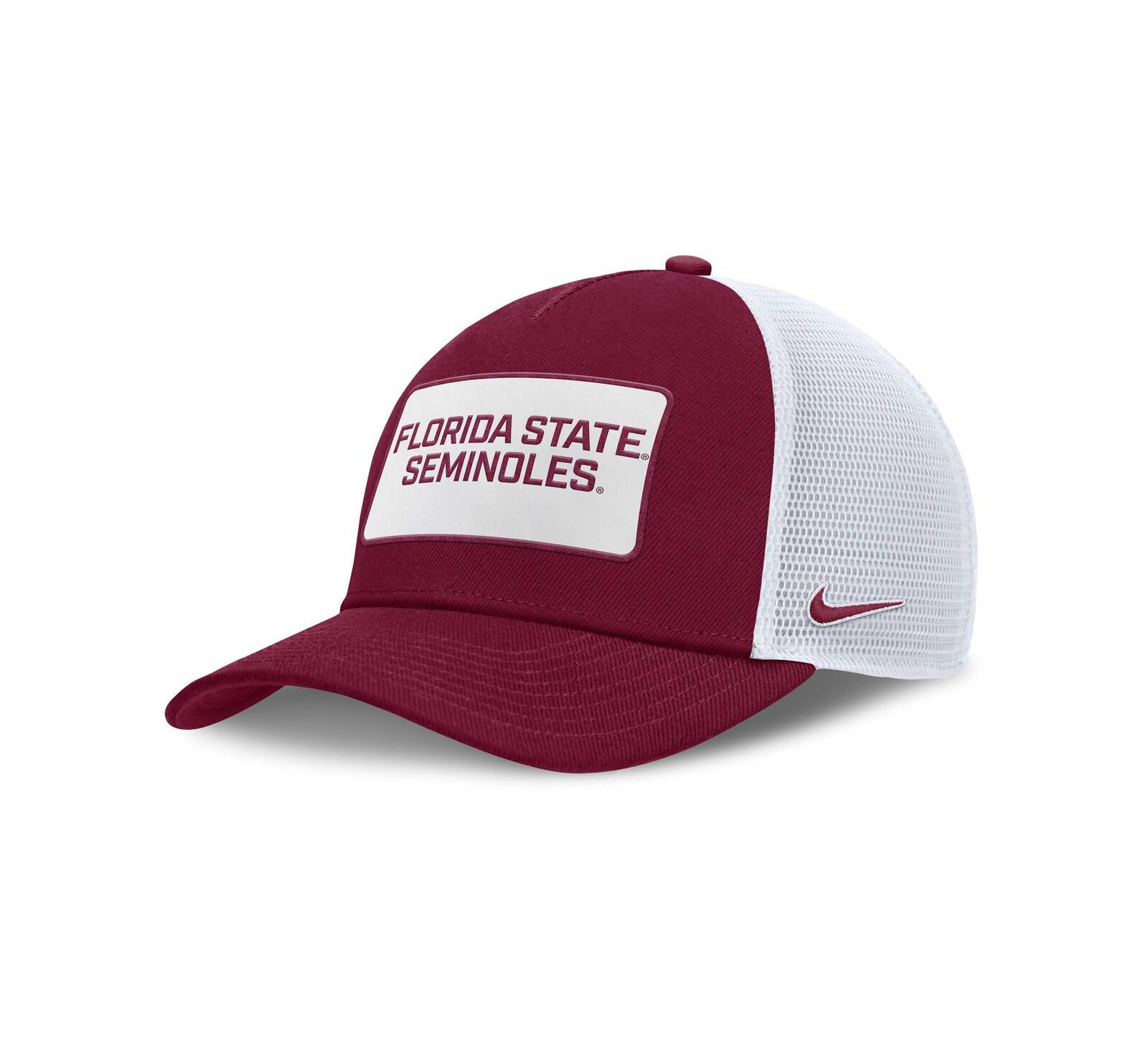 Nike Men's Garnet/White Florida State Seminoles 2025 On-Field Rise Patch Trucker Adjustable Hat