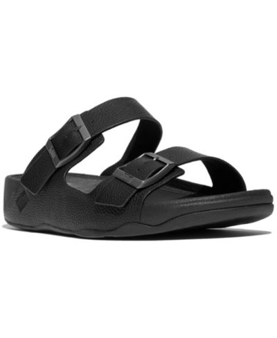 Мужские кожаные шлепанцы FitFlop Gogh Moc Buckle Tumbled Leather
