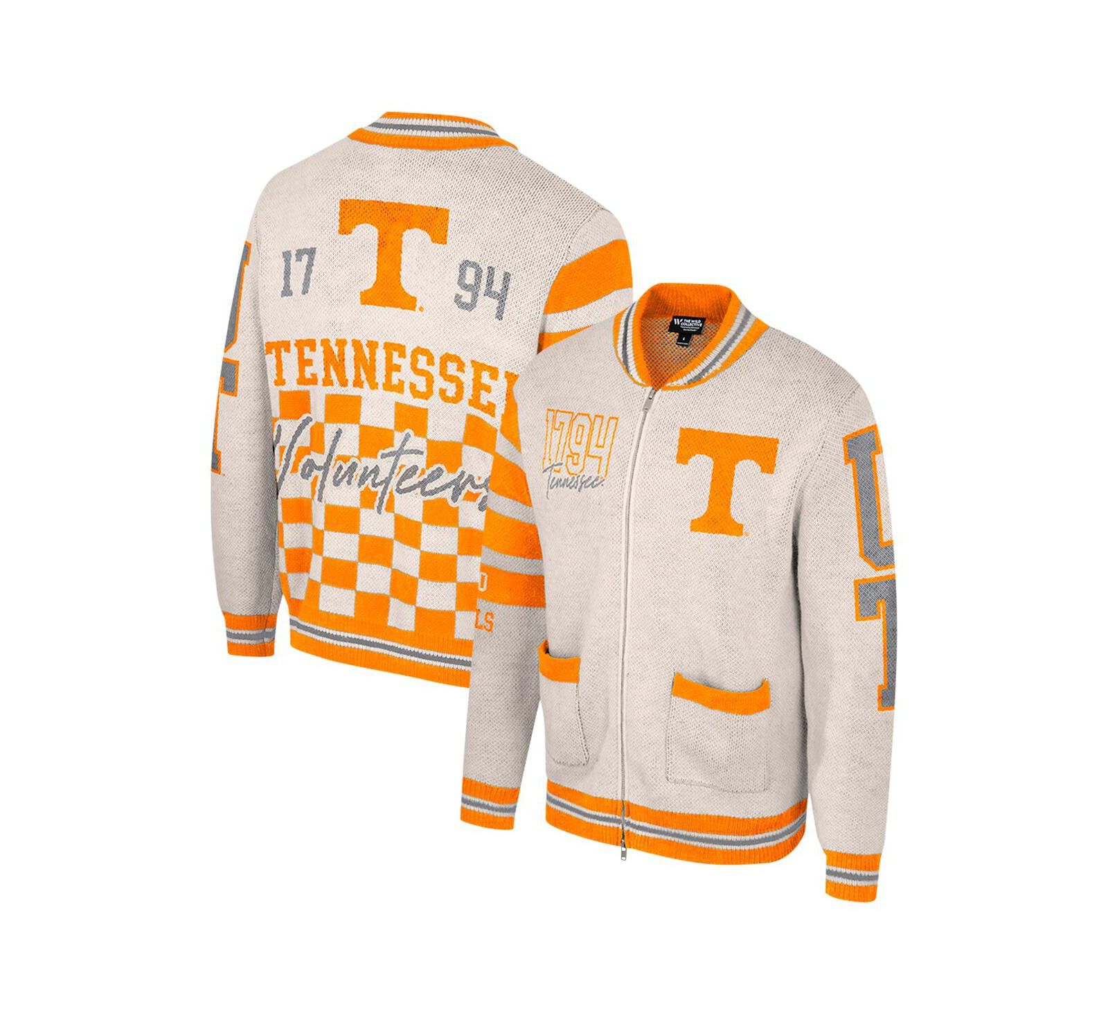 Женский джемпер Colosseum Cream Tennessee Volunteers Jacquard Full-Zip