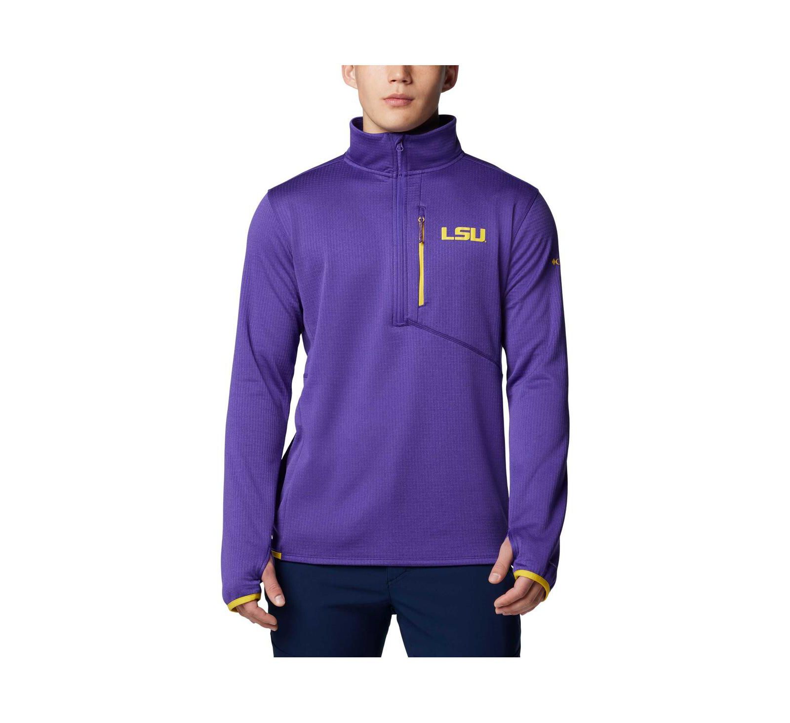 Мужская флисовая куртка Columbia Purple LSU Tigers Park View Grid Omni-Wick Half-Zip