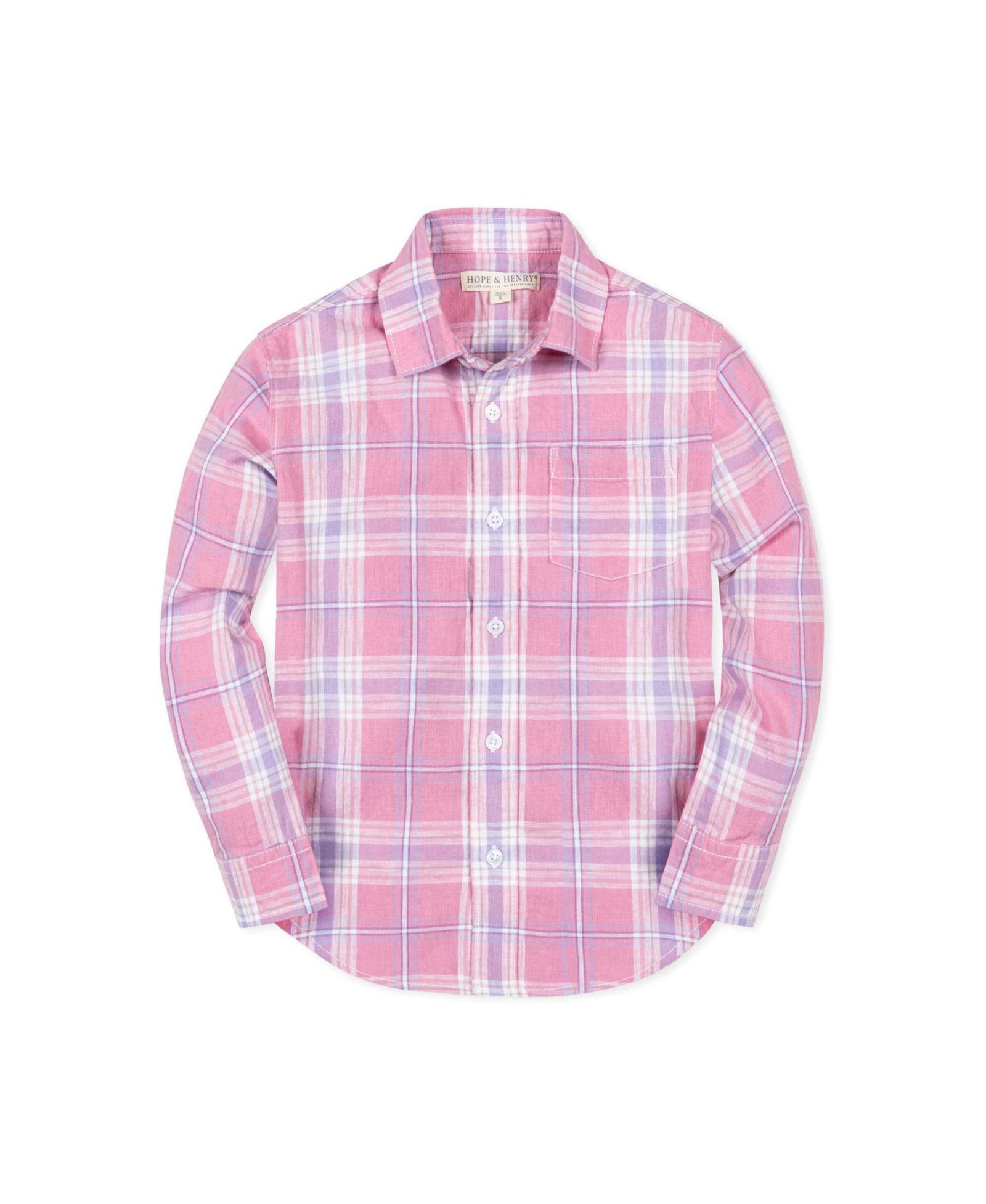 Hope & Henry Boys Hope and Henry Linen Long Sleeve Button Down Shirt