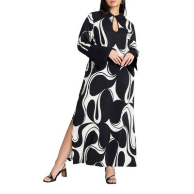 ELOQUII Women's Printed Collared Maxi Dress