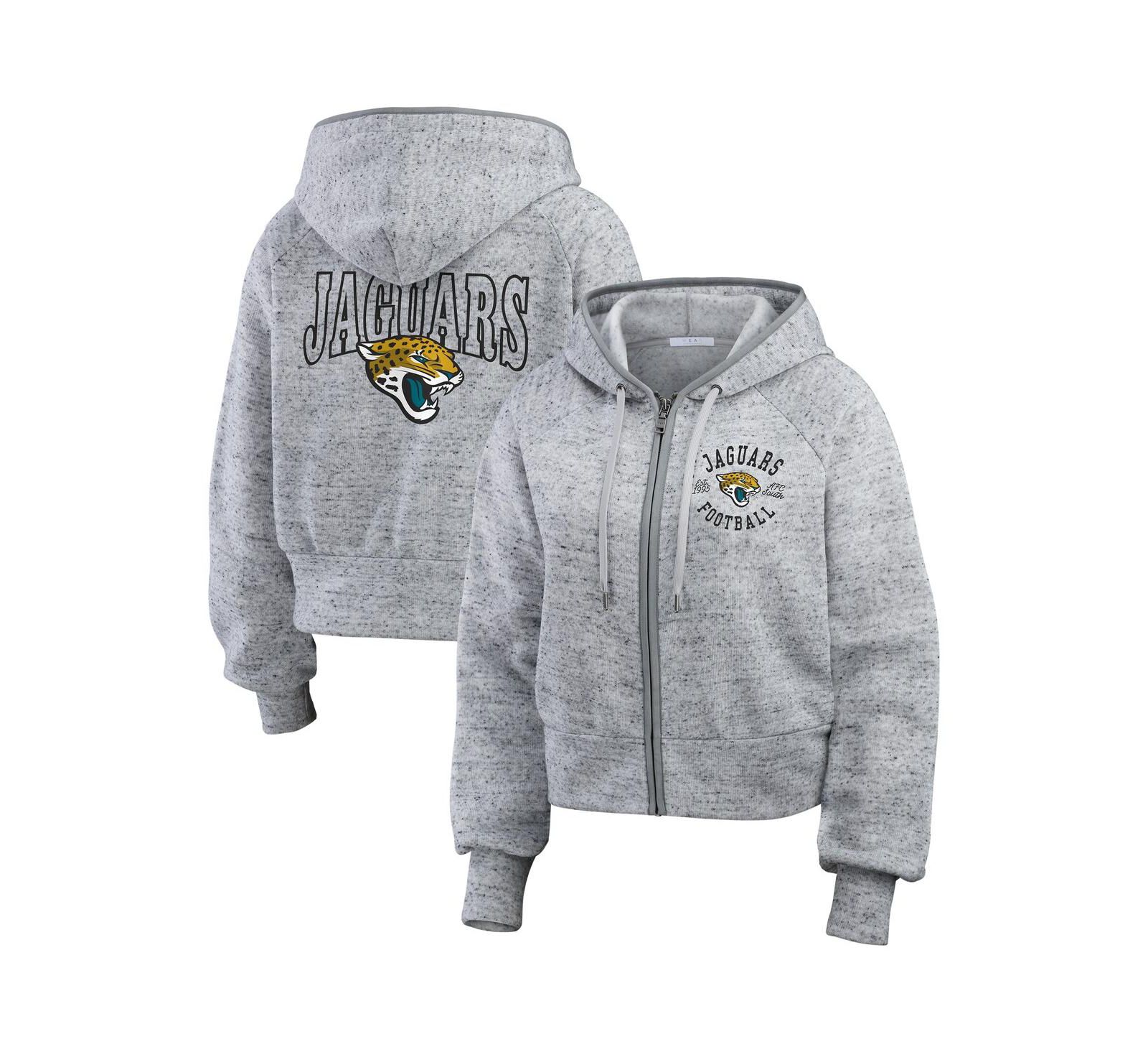 Женское худи WEAR by Erin Andrews Heather Gray Jacksonville Jaguars Speckled Fleece