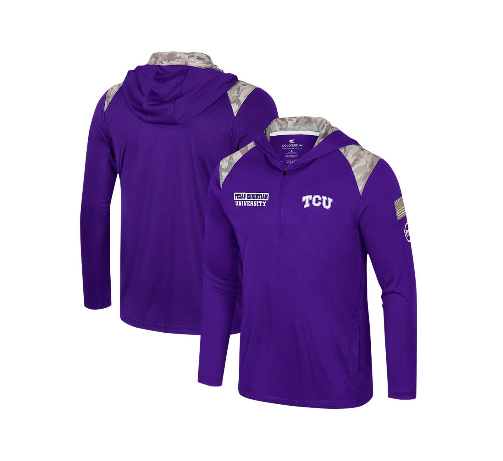 Colosseum Мужская куртка-худи на молнии TCU Horned Frogs OHT Military Appreciation, фиолетовая