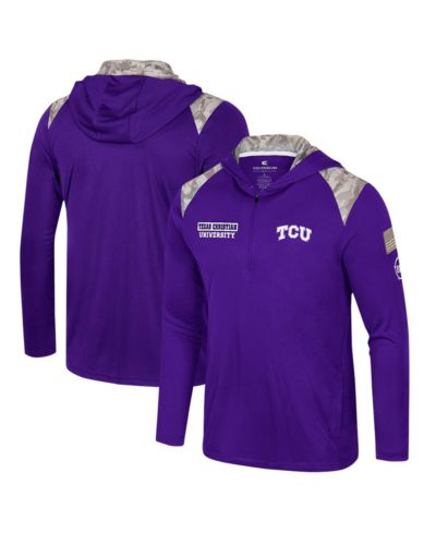 Colosseum Мужская куртка-худи на молнии TCU Horned Frogs OHT Military Appreciation, фиолетовая