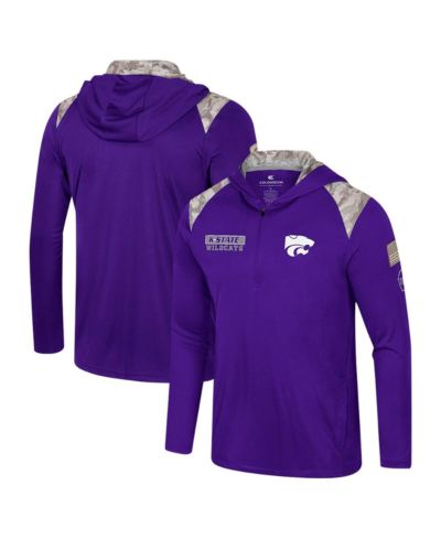 Colosseum Men's Purple Kansas State Wildcats OHT Military Appreciation Quarter-Zip Hoodie Jacket