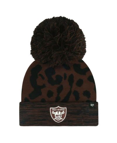 Женская вязаная шапка '47 Brand Las Vegas Raiders Cacao Cuffed with Pom Brown