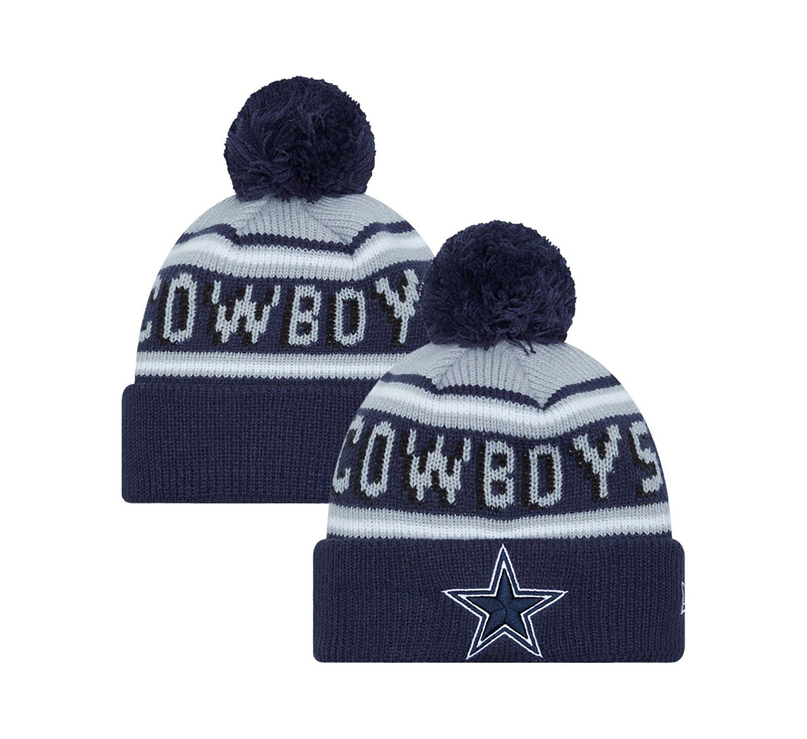 New Era Детская шапка с помпоном, темно-сивый/серый, Dallas Cowboys