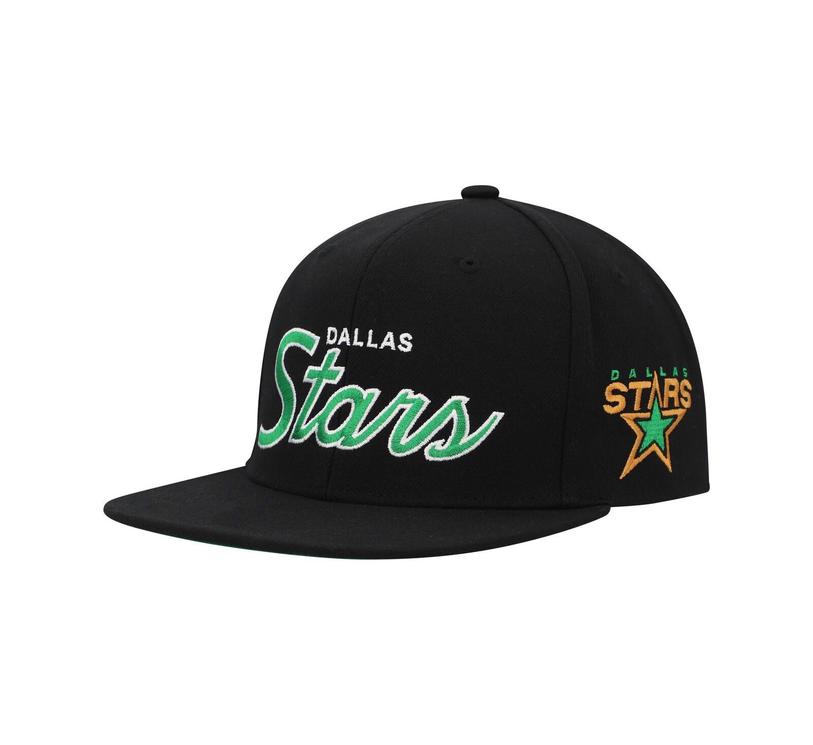 Mitchell & Ness Men's Black Dallas Stars Core Team Script 2.0 Snapback Hat