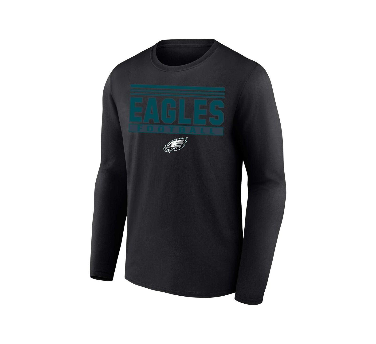 Футболка Profile Men's Black Philadelphia Eagles Big & Tall Pop с длинным рукавом