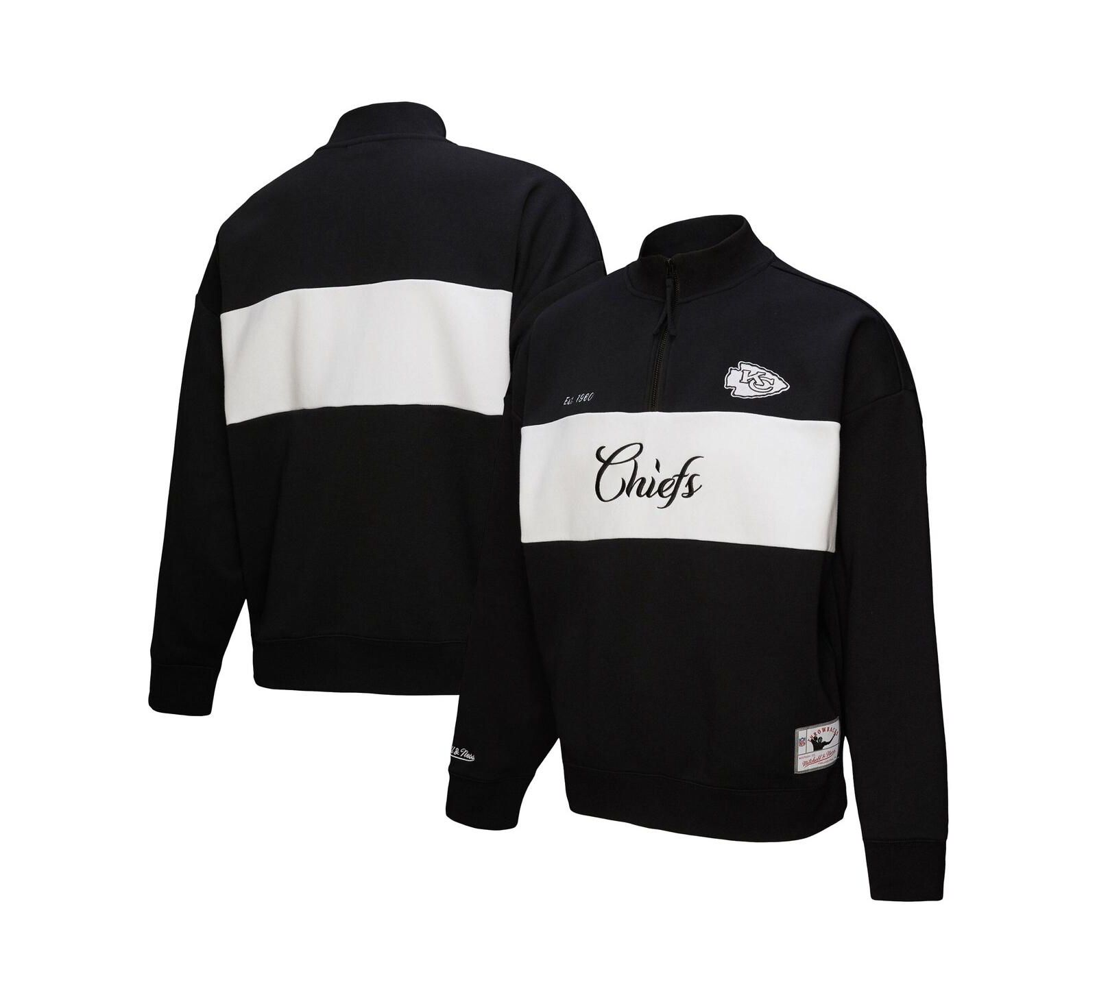 Mitchell & Ness Women's Black Kansas City Chiefs Quarter-Zip Jacket