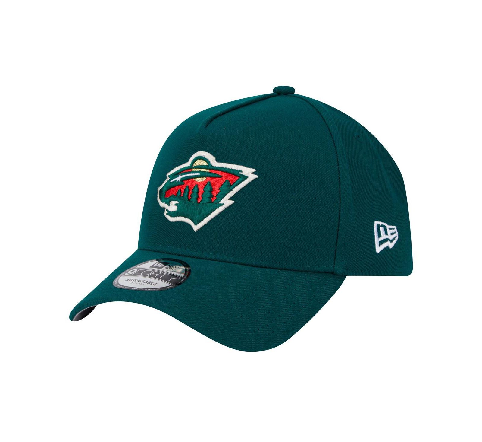 New Era Men's Green Minnesota Wild Core A-Frame 9FORTY Adjustable Hat