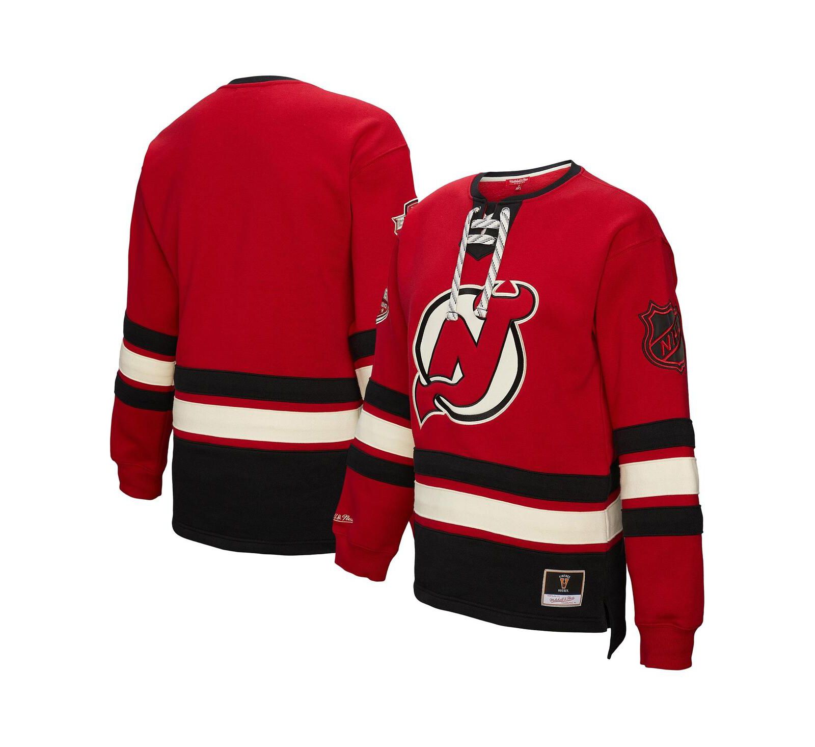 Mitchell & Ness Женский свитшот New Jersey Devils Heritage Lace-Up Pullover Red