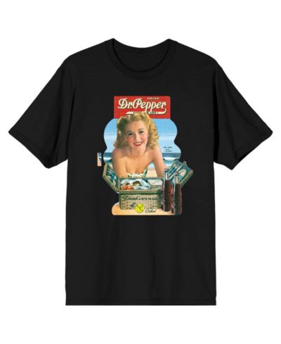 Dr. Pepper Men's Dr Pepper Vintage Advertisement Black Short Sleeve Tee-Small