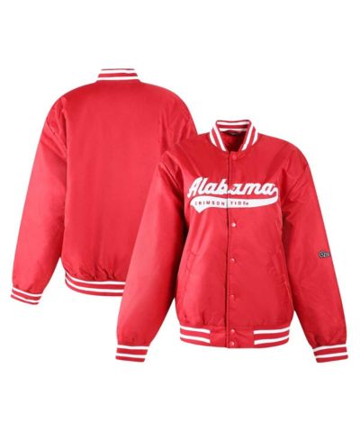 Hype and Vice Women's Crimson Alabama Crimson Tide A-Game Varsity Full-Snap Jacket