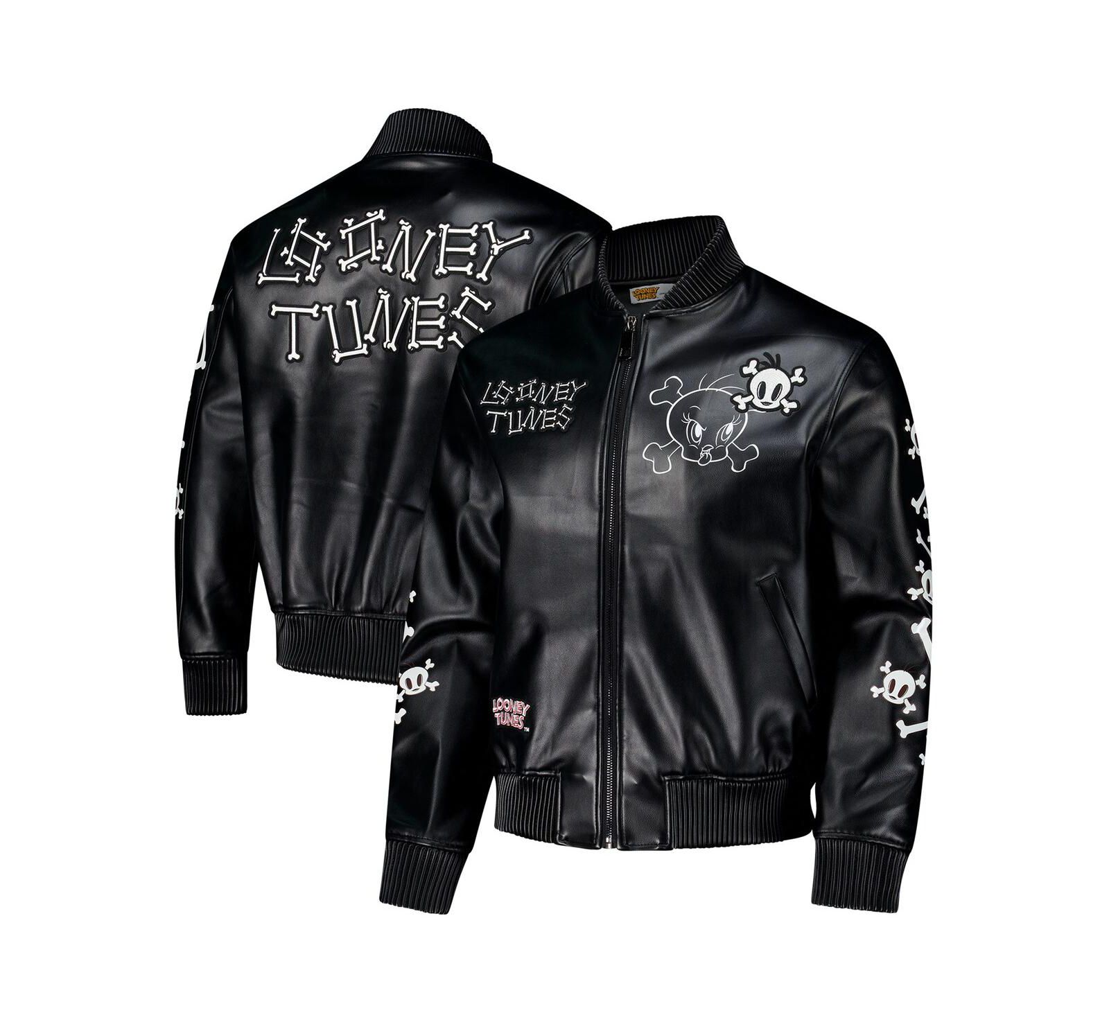 Мужская куртка-бомбер Freeze Max Black Looney Tunes Tweety Bones Full-Zip Varsity