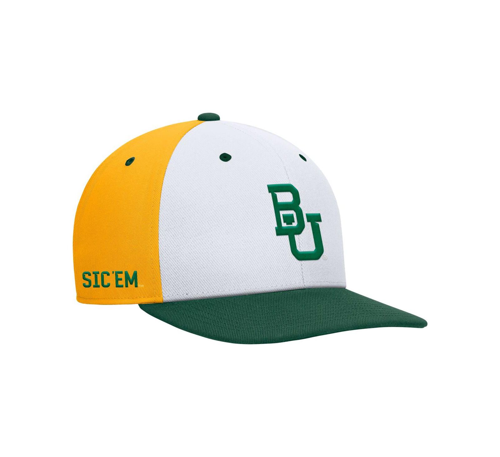 Nike Мужская кепка Baylor Bears Pro Performance Snapback, белая/золотая