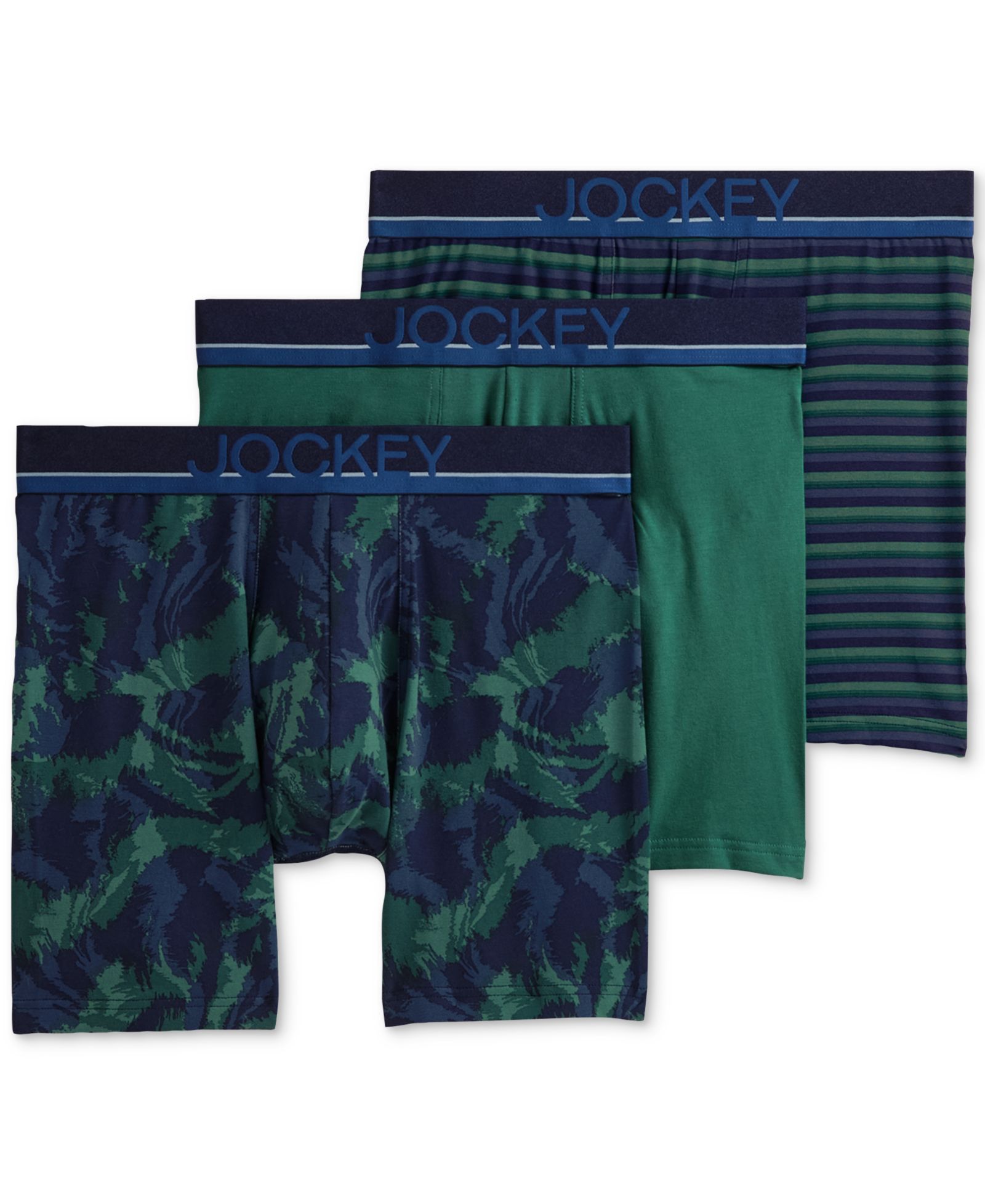 Jockey Men's True Style Logo Boxer Briefs, 3-Packs