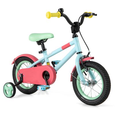 Slickblue 12-Inch Bike with Adjustable Handlebar & Saddle and Training Wheels, Ages 4-8