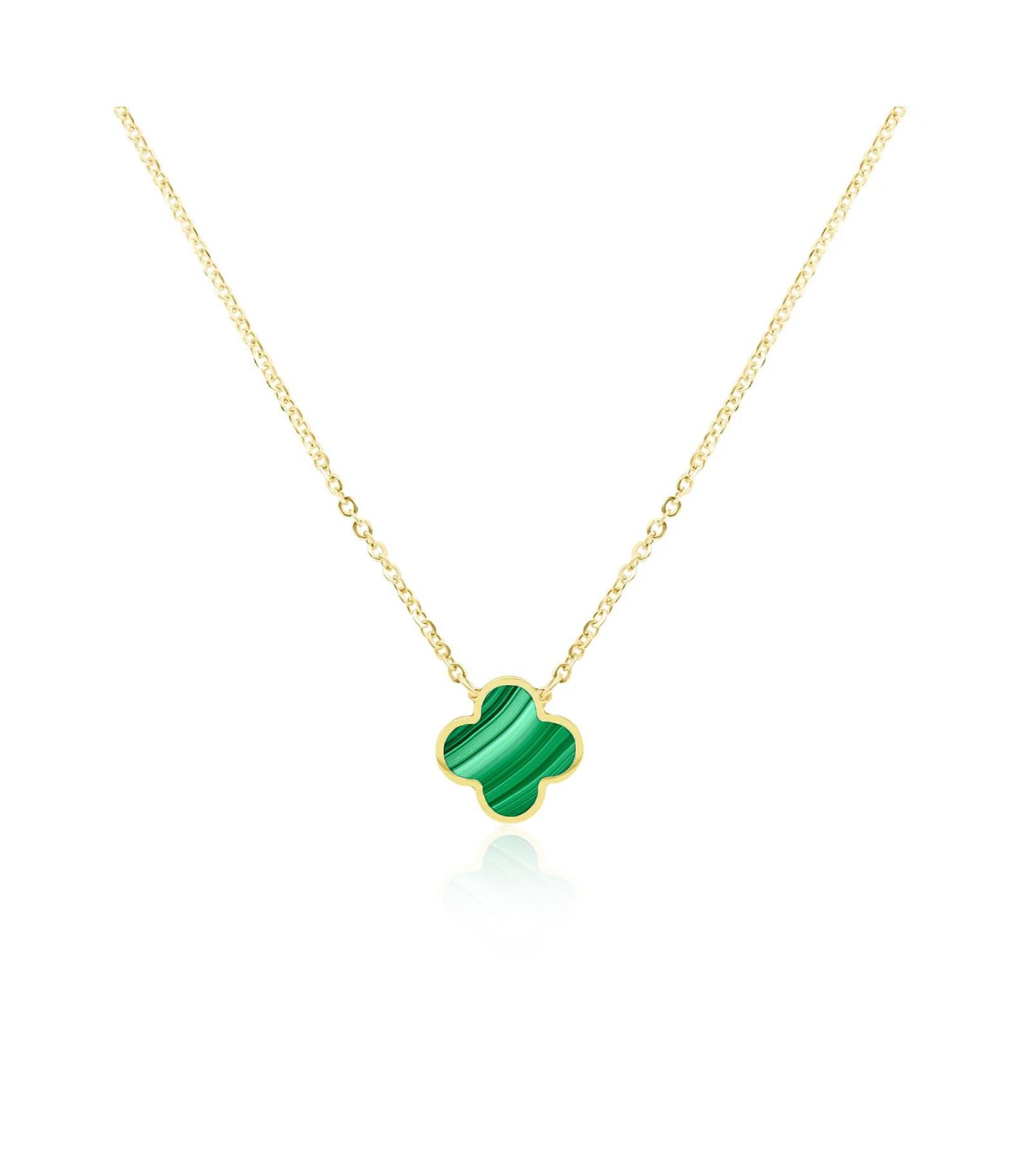 The Lovery Ожерелье Malachite Single Clover