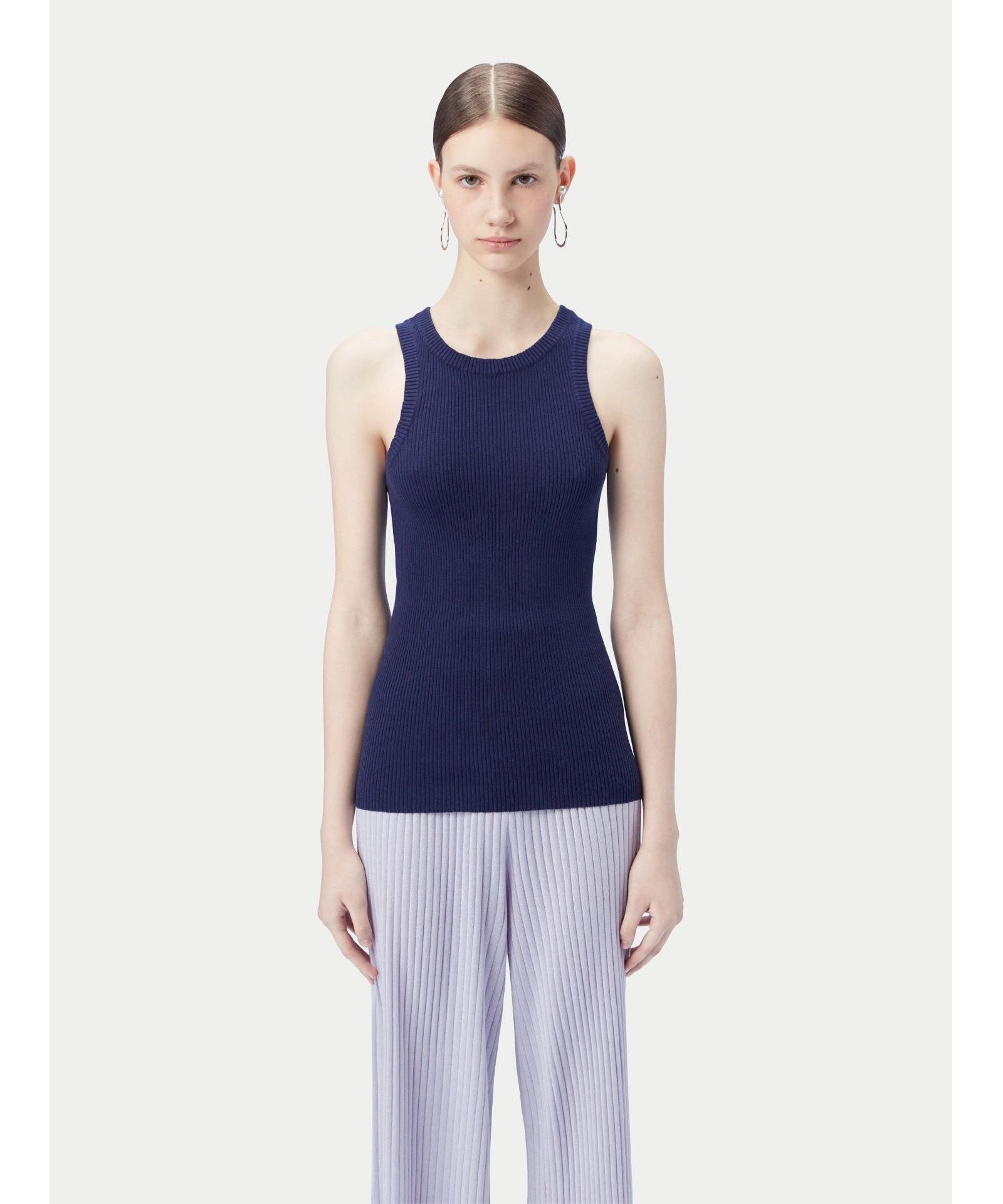 Топ Gobi Cashmere Women's 100% Ribbed Cotton Silk Cashmere Blend