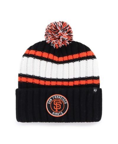 '47 Brand Мужская вязаная шапка Plateau Cuffed с помпоном цвета Black (San Francisco Giants)
