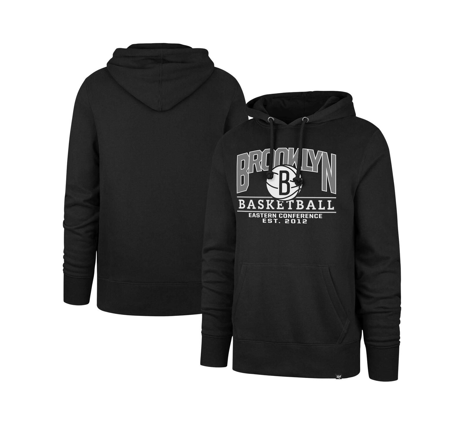 '47 Brand Мужское и Женское худи pullover Brooklyn Nets Good Call Headline, черный