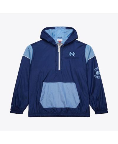 Mitchell & Ness Men's Navy North Carolina Tar Heels Anorak Vintage Logo Half-Zip Hoodie Jacket