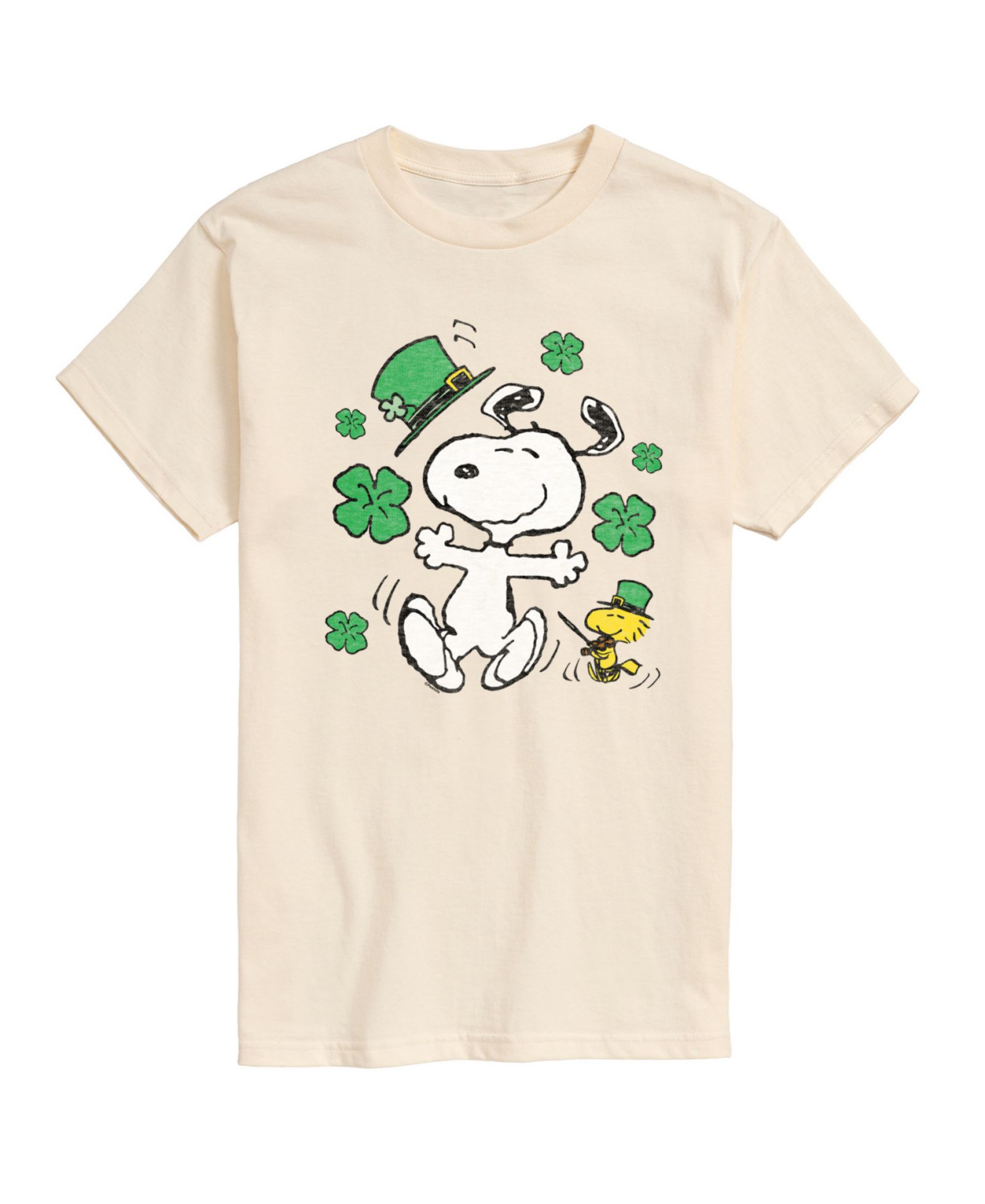 AIRWAVES Men's Peanuts St Patrick's Day Short Sleeve T-Shirt