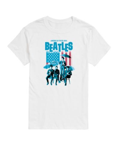 AIRWAVES Men's The Beatles American Flag Short Sleeve T-Shirt