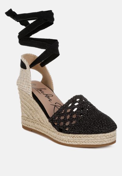 London Rag Женский Sea Breeze Woven Lace-Up Espadrille Wedges