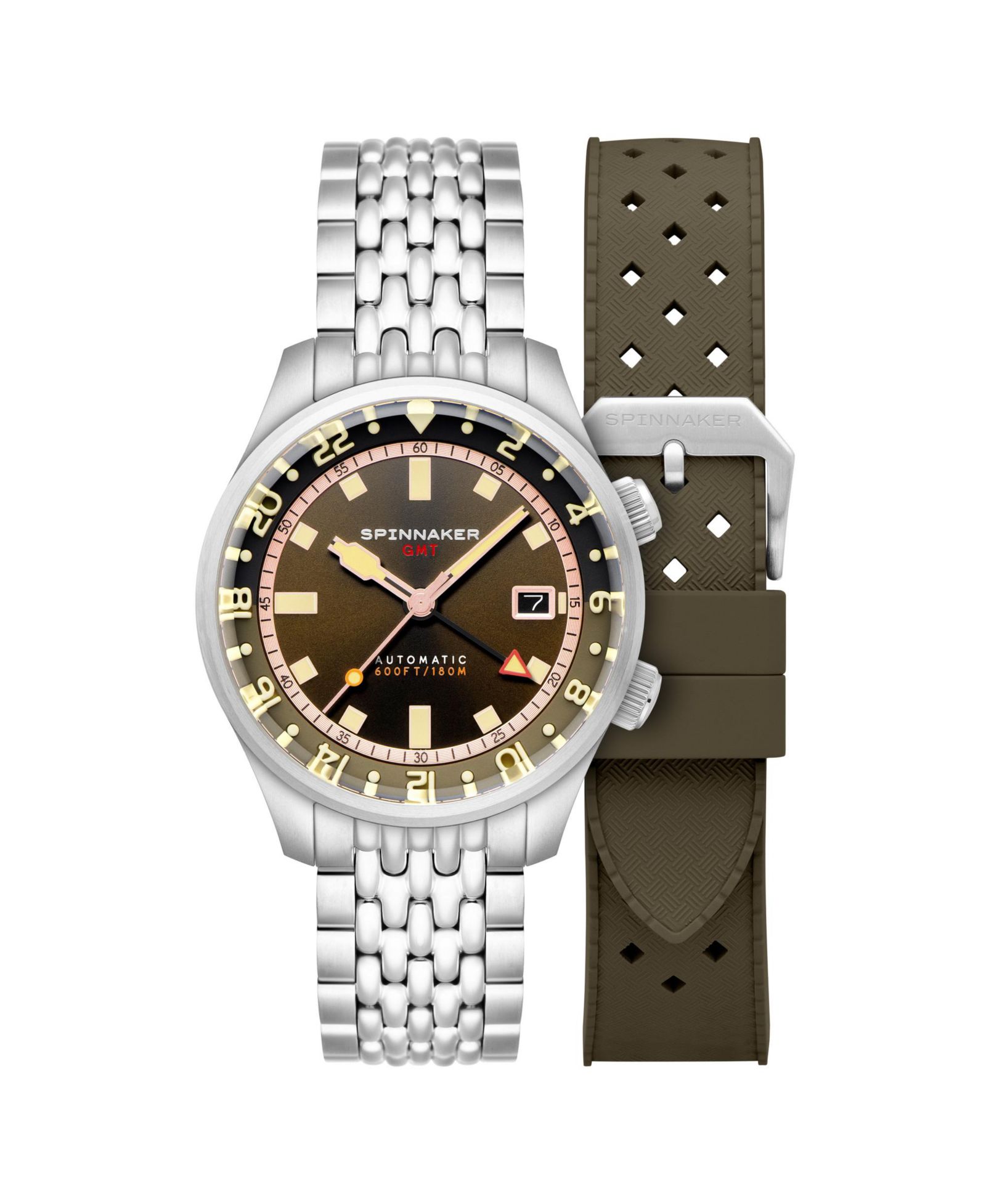 Spinnaker Мужские часы Bradner GMT Automatic на стальном браслете, 42mm